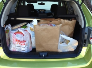station wagon with groceries